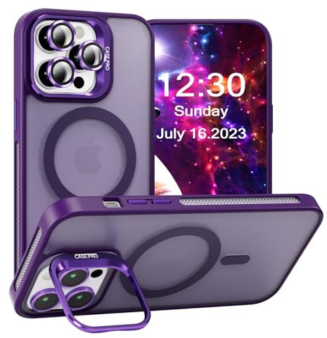 CasurvivePro Magnetic Case Camera Protection with Kickstand for iPhone 11, [Compatible with MagSafe] Matte Slim Shockproof Protective Phone Cover for iPhone 11 Purple
