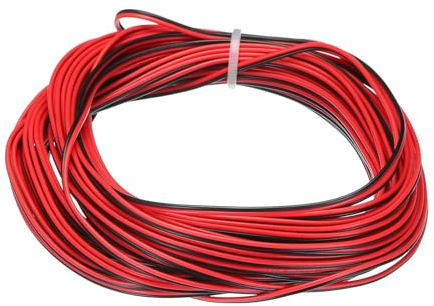 QUARKZMAN 30 Gauge 2-adriges paralleles PVC-Kabel, 32,8 Fuß lang, 0,03 Durchmesser, rot schwarz, 30 AWG flexibles Verlängerungskabel 300V für LED RGB-Kabel, interne Verkabelung