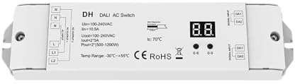 110-220VAC 2CH*5A DALI AC-Schalter-Controller 2 DALI-Adresse DH DT7 schaltet zwei herkömmliche Halogenglühlampen