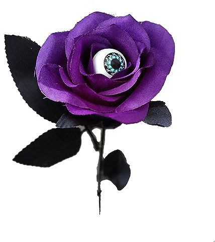 Rose Fiori con bulbi oculari Fiori finti Halloween Fiori artificiali Halloween Mazzi di rose finte per decorazioni di Halloween Fiore di rosa artificiale Palloncini per occhi di Halloween Fiori di