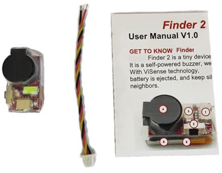 Xptieeck 1 Pièce Finder 2 5V Buzzer Tracker SuperLoud 105dB Batterie Intégrée LED Self-Power PCB pour FPV Racing Micro-Type Long Range LR4 Drone