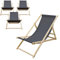 ECD Germany 4er Set Liegestuhl klappbar, Anthrazit, Holz, verstellbare Rückenlehne, 3 Positionen, bis 120kg, Sonnenliege Gartenliege Strandliege Strandstuhl Holzklappstuhl, für Garten, Balkon & Strand