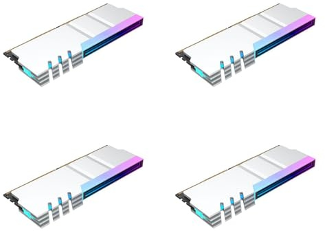 Pyugxab 4X Computer DDR4 DDR5 5V ARGB SYNC Memoria Radiatore PC RGB Colorata RAM Dissipatore Dissipatore Raffreddamento Spessore Armatura Bianca