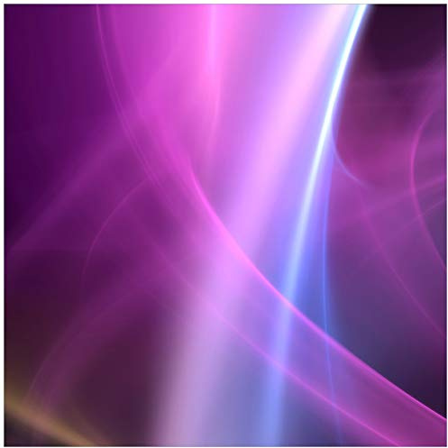 Wallario Glasbild Abstraktes Muster in violett lila pink schwarz - 55 x 55 cm Wandbilder Glas in Premium-Qualität: Brillante Farben, freischwebende Optik