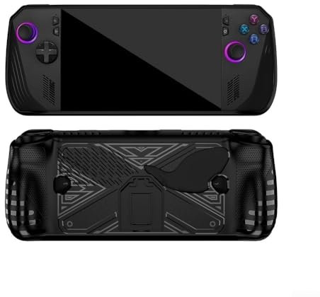 PETSTIBLE Adecuado para ASUS ROG ALLY X juego funda protectora aliado X con soporte TPU funda protectora de goma suave (negro)