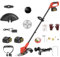 Conentool 1000W Bürstenlos Rasentrimmer mit Akku 2 × 4.0 Ah Batterie, Elektrischer Garten Trimmer, 24V Freischneider, Leichter Rasentrimmers, 90° Biegung, Ergonomisch, 3 Arten von Schneidklingen