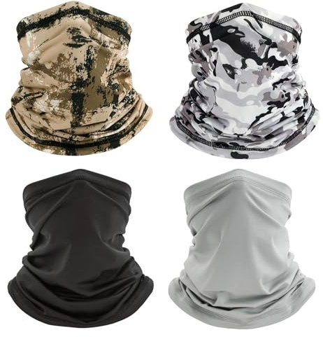 FeiFanChoice 4 StüCk Loop Schal Herren & Damen, Multifunktionstuch Winddicht Schlauchschal, Halstuch Motorrad Herren für Skifahren, Motorrad, Laufen und Radfahren