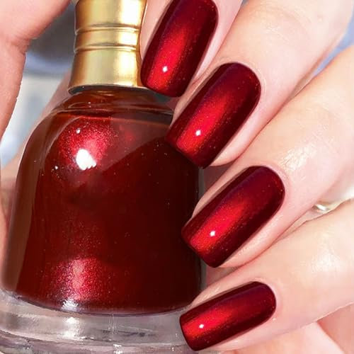 Burgundy Wine Red Nail Polish - Long Lasting & Quick Drying Chip Resistant Varnish for DIY Nail Polish at Home - Perfect for Nail Art