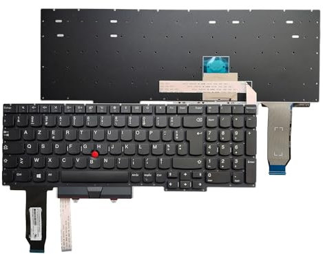 AKGIFT Clavier d'ordinateur Portable Compatible avec Lenovo ThinkPad E15 Gen 1 SN20V43688 Disposition française Pas de rétro - éclairage