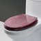 Pink Sparkly Resin Universal Toilet Seat with U/V/O Shape Thicken Design Slow Close Feature Stainless Steel Hinge Easy to Clean & Install Ideal for Bathroom Décor