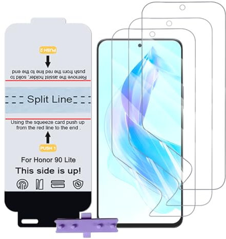 SLBESTLUC 3 Piezas Películas de Hidrogel para Honor 90 Lite/90 Pro, TPU Protector Pantalla Flexible, 0.15mm HD Transparente, Reparación Automática [no vidrio templado]