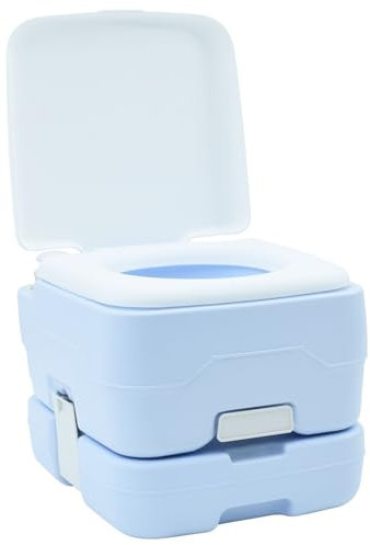 vidaXL Camping-Toilette Helles Blau und Weiß 41,5 x 36,5 x 30 cm, Garten und Terrasse, tragbare Toilette fürs Wandern, leichtes Klo für Camping und Reisen, kompakt