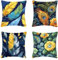 Kissenbezug Blau Kissenbezüge 80x80 cm 4er Set, Weich Dekokissen Feder Musterdesign HD Drucken Quadratische Sofa Kissen mit Verstecktem Reißverschluss für Garten Sofa Couch Wohnzimmer -2503j0VE5