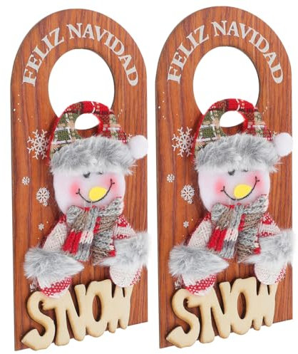 JECOMPRIS 2piezas Adornos Navideños De Madera para Puerta Decoración Colgante De Navidad Letrero Elegante