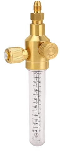 Fafeicy Débitmètre D'azote Indicateur de Débit D'azote Raccord D'entrée/sortie 1/4 Po Cuivre Pur Double échelle pour Applications de Brasage