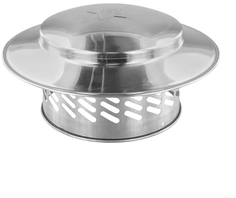 GANCEI Chimney Cap, Stainless Steel Chimney Cowl Chimney Cap Roof Pipe Exhaust Hood Exterior Wall Fresh Air Outlet Rain Protection Vent Hood(160mm（6inch）)