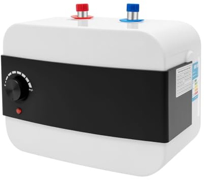 Durchlauferhitzer mini 220V 1500W Kleindurchlauferhitzer, 6L, druckfest, Sofort Warmwasserboiler mit LED-Temperaturanzeig Warmwasserbereiter fürs Handwaschbecken, Bad, Küche