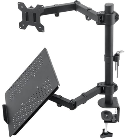 TSMORY Laptop Desktop Double Arm Computer Monitors Bracket Computer Mount Stand for Game Ergonomic Monitors Holder Adjustable Monitors Mount