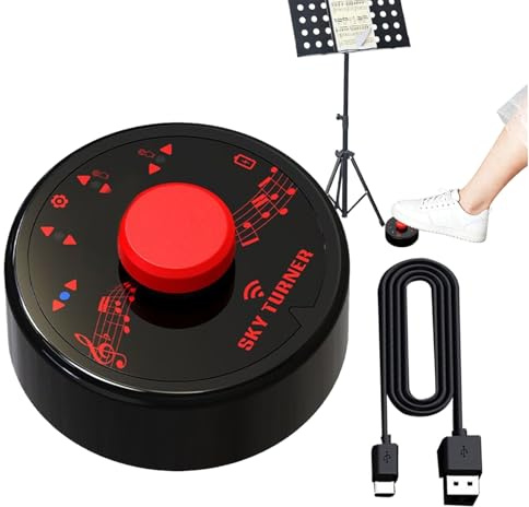 Kabelloses Page-Turner-Pedal – 2,7-Zoll-Freisprech-Fußpedal für Tablets, Telefone, wiederaufladbare Mini-, Page-Turner-Noten, Teleprompter-Live-Streaming, USB-C-Aufladung