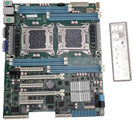 Plyisty Placa Base ATX, Soporte para Canal Dual LGA 2011, Serial ATA III USB3.0, Interconexión de CPU Dual, para Placa Base de Estación de Trabajo Z9PA D8