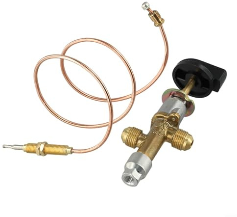 Propan Flameout Sicherheitsregelventil 65 mbar Niederdruck für LPG Gasgrills Heizungen mit M8 Thermoelement 60 cm und Knopf