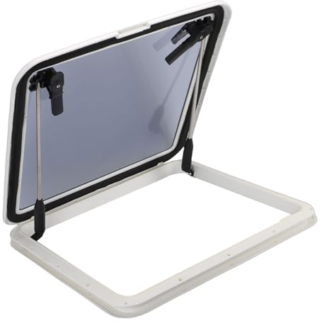 Square Boat Porthole Window, Nylon and Tempered Glass Marine Portlight with Fixed Locking Handle, Water Proof IP54 for Yacht RV Trailer Camping Vehicle