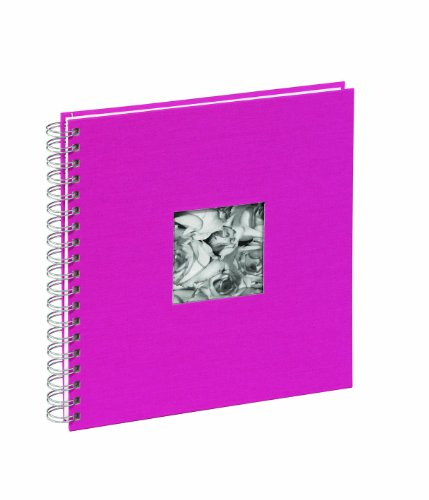 Pagna 12156-34 Passepartout-Spiralalbum 240 x 250 mm 50 Seiten, Leineneinband mit Passepartout Fotokarton weiß mit Pergamin, dunkelrosa