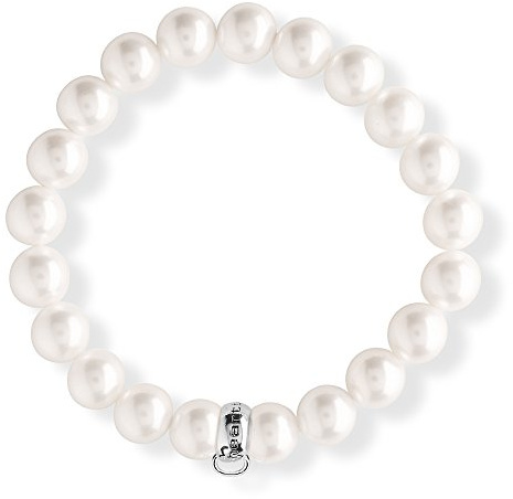 Heartbreaker Damen-Armband für charms 925 Silber Perle weiss 19 cm - HB BL