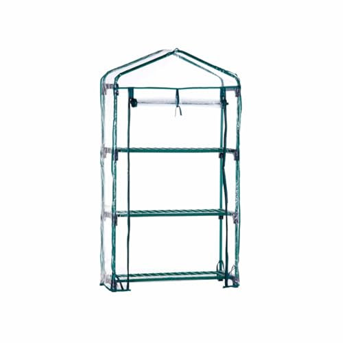 Gardiun Invernadero PVC Leaf I 49x69x125 cm Recubrimiento en Polietileno con 3 Estantes | Baldas y Suelo