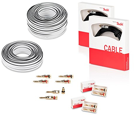Teufel 5.2 Heimkino-Kabel-Set Performance C4545HS - Heimkino-Kabel-Set für Systeme mit 2 Subwoofern, 5 Paar Bananenstecker