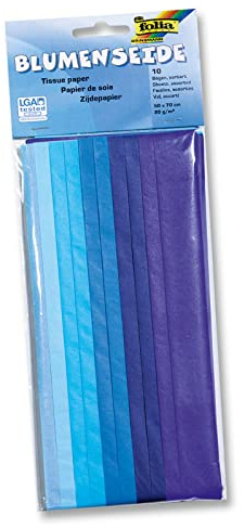 folia 91093 Seidenpapier, (B) 500 x (H) 700 mm, 20 g/qm, Mix blau