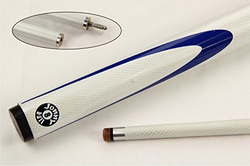 Jonny 8 Ball Inferno Billardqueue 144,8 cm weiß 2-teilig graphit für Poolbillard/Snooker Queue – 9 mm Spitze