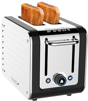 Dualit Design Series 2 Slice Toaster | Polished Stainless Steel with Black Trim | Extra-Wide Slots – Peek and Pop Function – Patented Perfect Toast Technology – Matching Kettle Available