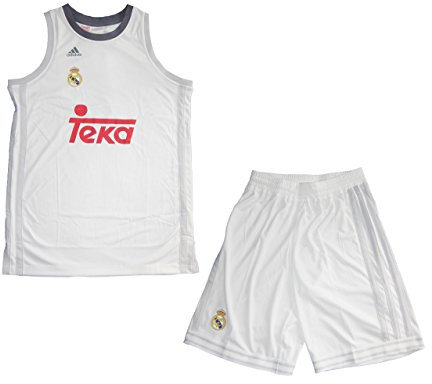 adidas Real Madrid Basketball Kinder Trikot Set Minikit 2015/16, Weiß/Gelb/Rot, 176, 4056558534777