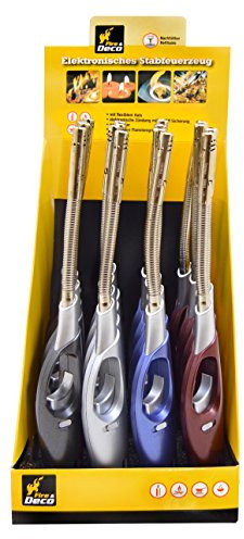 Pyro Feu Flexibler Anzünder regulierbar/wiederaufladbar, Schwarz/Weiß/Blau/Rot, Standard