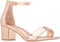ILLUDE Women’s Fashion Ankle Strap Kitten Heel Sandals - Adorable Cute Low Block Heel – Jasmine, Rose Gold Patent, 6.5 UK