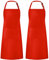 Syntus Verstellbare Latzschürze, wasserabweisend, mit 2 Taschen, Kochen, Küchenschürzen für Grillen, Zeichnen, Damen, Herren, Koch, Rot, 2 Stück