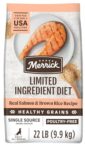 Merrick Limited Ingredient Diet Premium And Natural Kibble With Healthy Grains, Salmon And Brown Rice Dog Food - 22.0 lb. Bag
