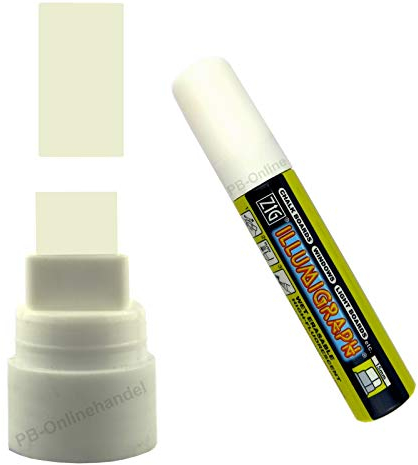 3 Stück PREMIUM Kreideschreiber ZIG Illumigraph PMA-720 wasserlöslich 15mm (Weiß)