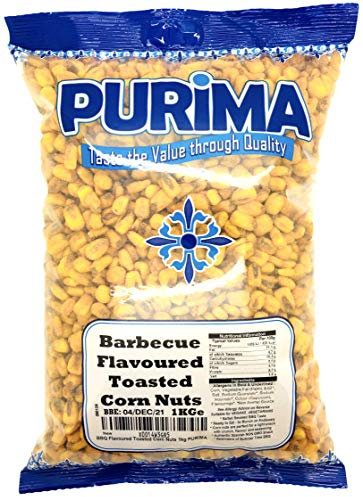 BBQ Barbeque Smoked Barbecue Flavoured Toasted Corn Nuts Kernels Premium Crunchy Crispy Snack 1kg PURIMA