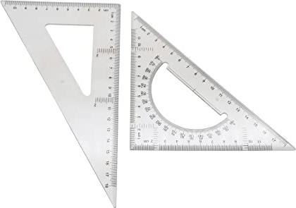 dreieck Lineal-set, Quadratisch, 30/60 Grad Und 45/90 Grad, Transparent, 2 Stück, Schule Kinder Grundschule Flexibel Ruler Geometrie Zeichenplatte dreikantmaßstab Lineale