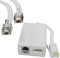 ConnectingU® ADSL Micro Filter/Splitter with Tail Bundled with 5m long White RJ11 Premium Quality Modem Cable with Gold Plated Contact Pins Male to Male.