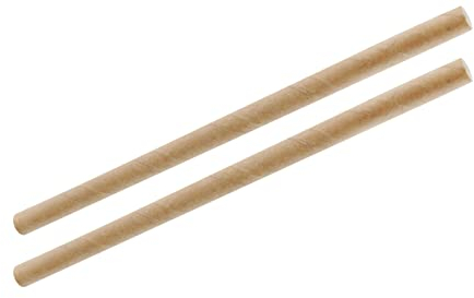 Fackelmann 54837 Petites pailles brunes en papier x50, 50 petites pailles en carton, Papier FSC, 15x0,8cm, Brun