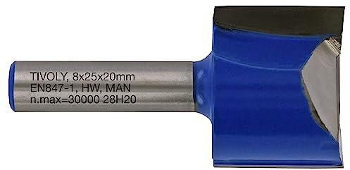 Tivoly XT60642067847 Fraises de défonceuse à rainer droit | 2 tranchants rectifiés au diamant Ø 25mm