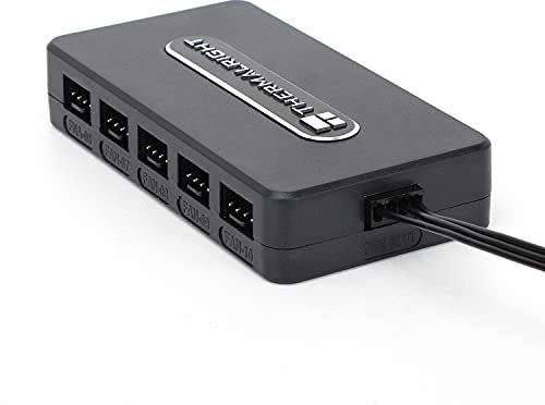 Thermalright Integrated Fan Hub, 10-Port 4 Pin PC Fan Controller, 12V Fan Hub, Support up to 10 Fans, SATA Power Cord Direct Input