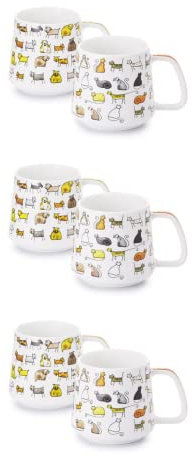 Cha Cult 3 X NEU teemando® Becher Dodo & Bodo Porzellan, 2-fach sortiert 0,35 l = 6 Becher