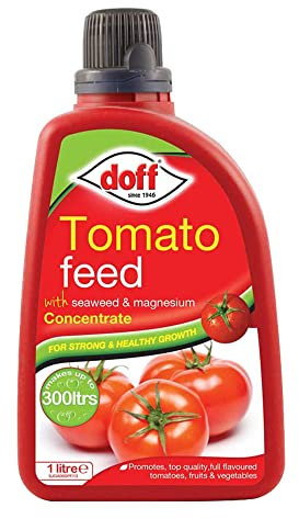 Doff Tomato Feed for Growing Tomatoes, Fruits and Other Vegetables - Fertiliser High Potash with Seaweed and Magnesium Healthy Growth for Indoor and Outdoor Planting (1 Litre)