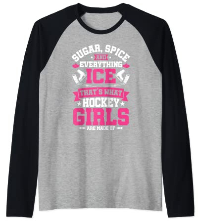 Vestito Da Ragazza Da Hockey Per Donna! Hockey Su Ghiaccio Maglia con Maniche Raglan