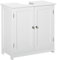 kleankin Meuble Salle de Bain sous lavabo - Meuble sous-Vasque - Placard 2 Portes avec étagère - dim. 60L x 30l x 60H cm - en Bois Blanc