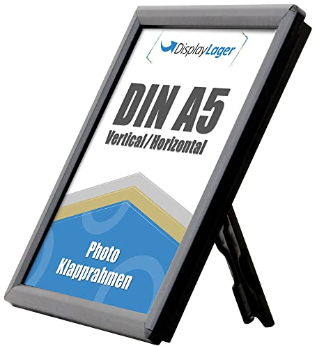 DisplayLager - 10'er Sparpack Photo Klapprahmen, 14 mm Profil, Schwarz (A5)